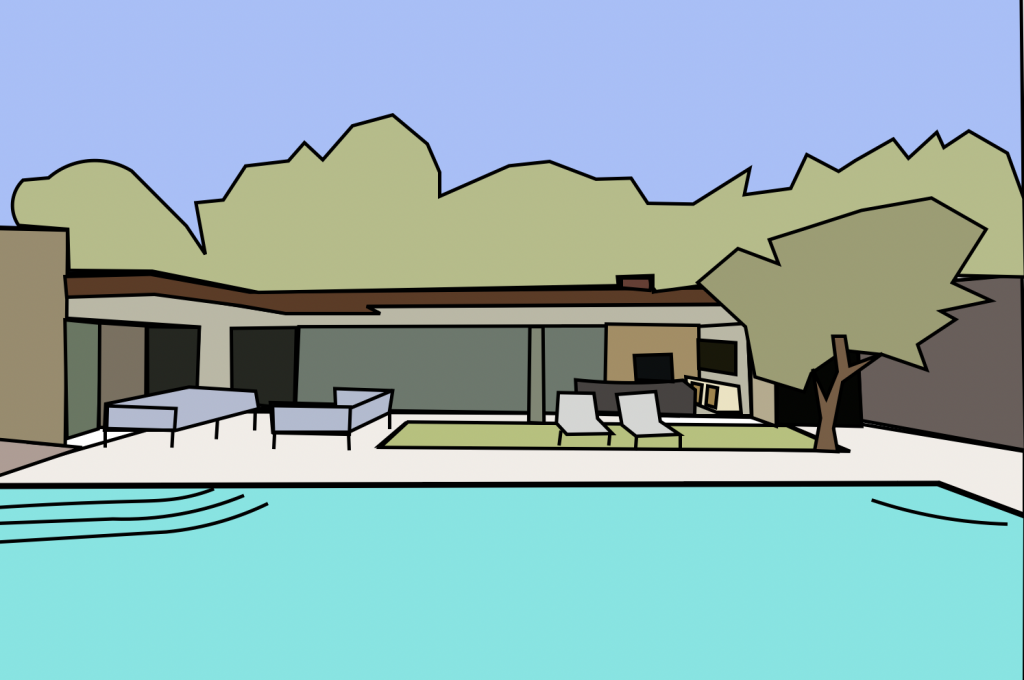 LA glass house Jamie dornan architecural drawing